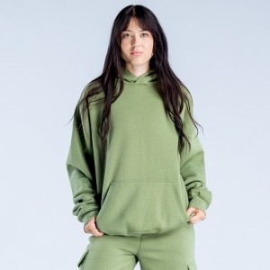 Sudadera con Capucha DFYNE Lanyi Edit Oversized Mujer Verde Oscuro | 025749OEV