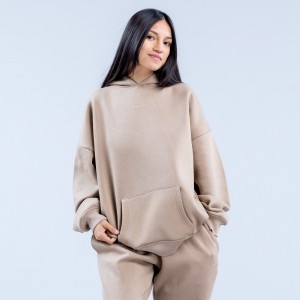 Sudadera con Capucha DFYNE Revive Heavy Weight Mujer Beige | 198043WOZ