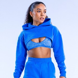 Sudadera con Capucha DFYNE Revive Super Crop Mujer Azules | 753184NFD