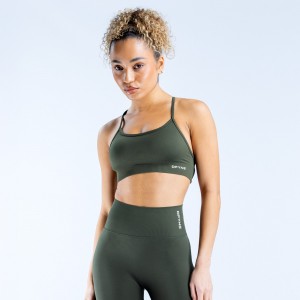 Sujetador Deportivo DFYNE Dynamic Backless Mujer Verde Oliva | 837654URH