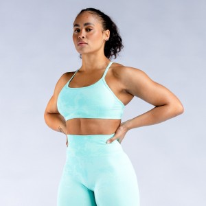 Sujetador Deportivo DFYNE Dynamic Mist Backless Mujer Verde Menta Blancas | 439521FYI