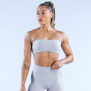 Sujetador Deportivo DFYNE Ignite Bandeau Mujer Gris Claro | 790561HGT