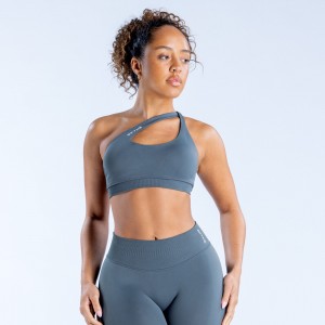 Sujetador Deportivo DFYNE Impact Asymmetric Mujer Gris | 628041JVL