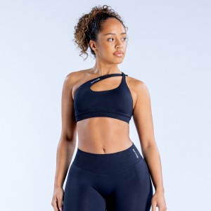 Sujetador Deportivo DFYNE Impact Asymmetric Mujer Negras | 024879XEJ