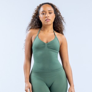 Top DFYNE Impact Longline Strappy Mujer Verde | 542813CXM