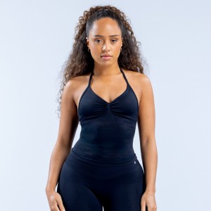 Top DFYNE Impact Longline Strappy Mujer Negras | 107564MJH