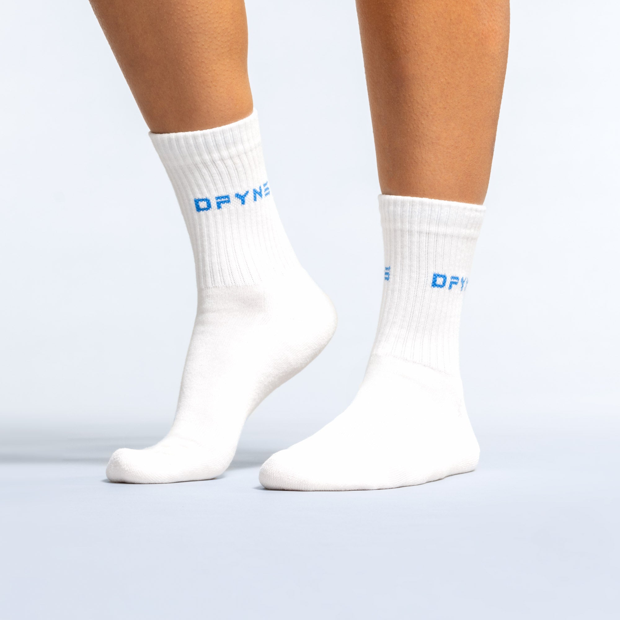 Calcetines DFYNE Revive Crew Mujer Blancas Azules | 605428EXV