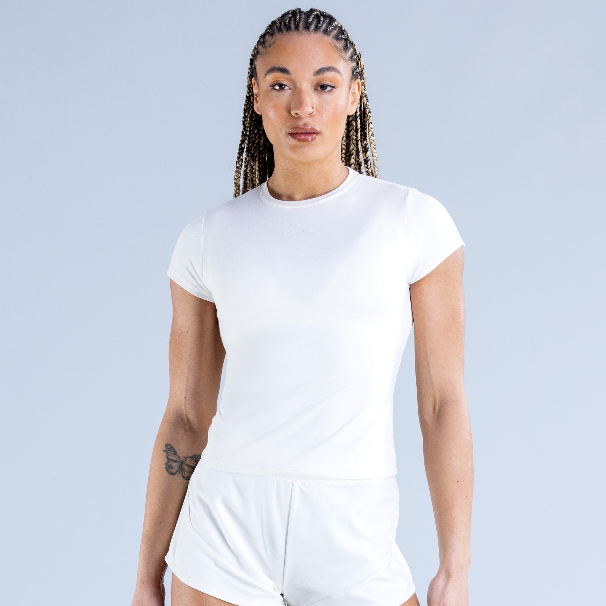 Camiseta DFYNE Origin Fitted Mujer Blancas | 194253DRE