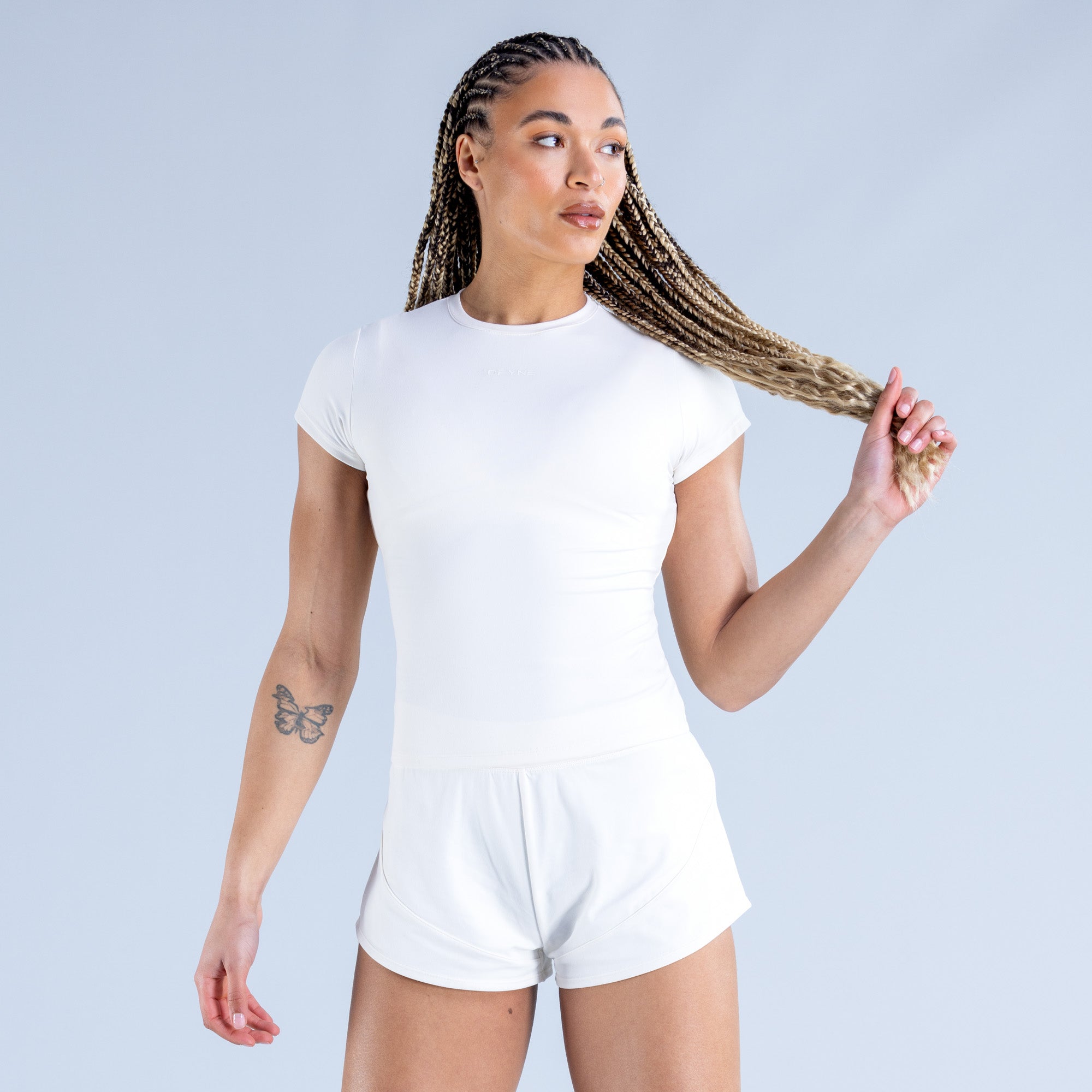 Camiseta DFYNE Origin Fitted Mujer Blancas | 194253DRE