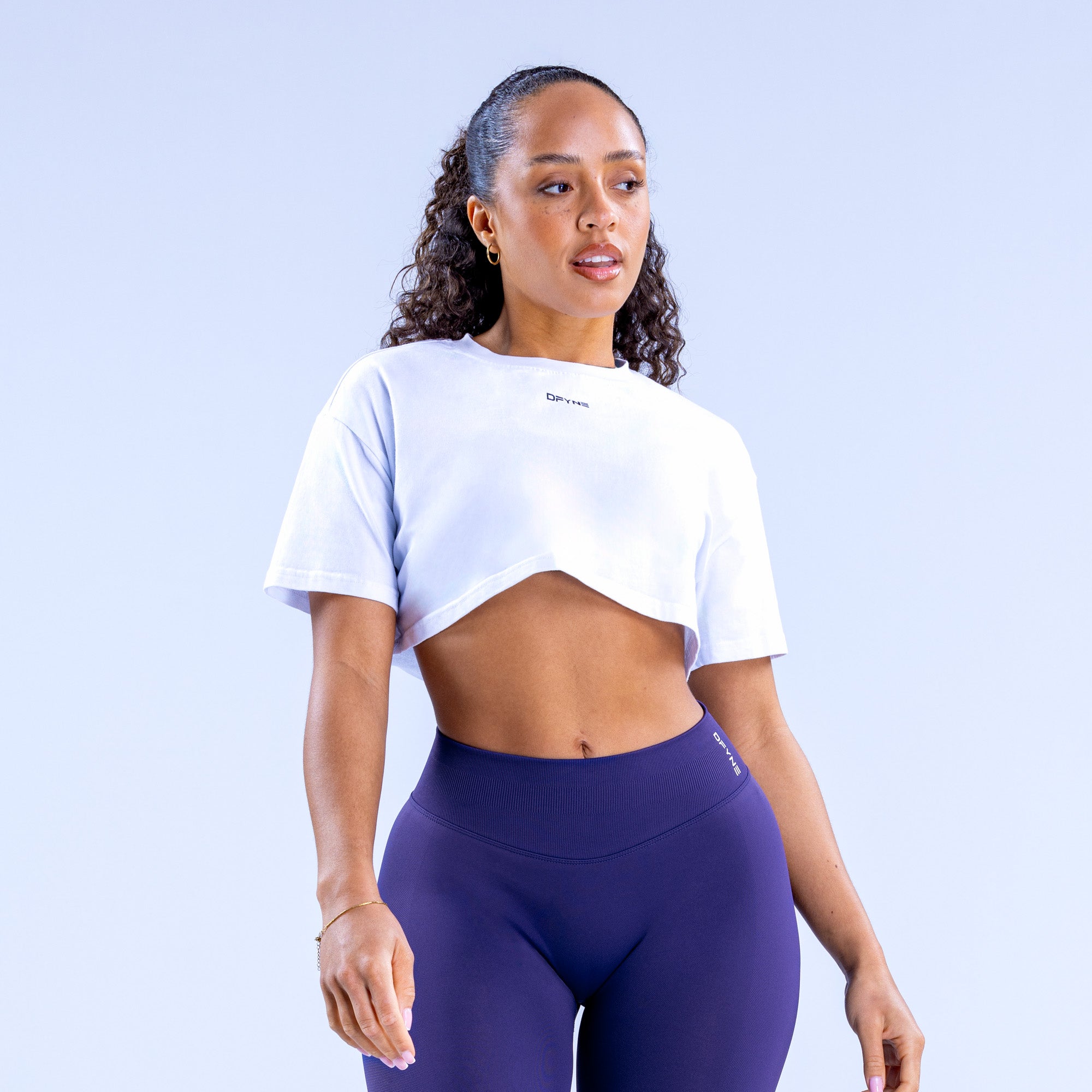 Camiseta DFYNE Revive Crop Mujer Blancas | 017469BGT