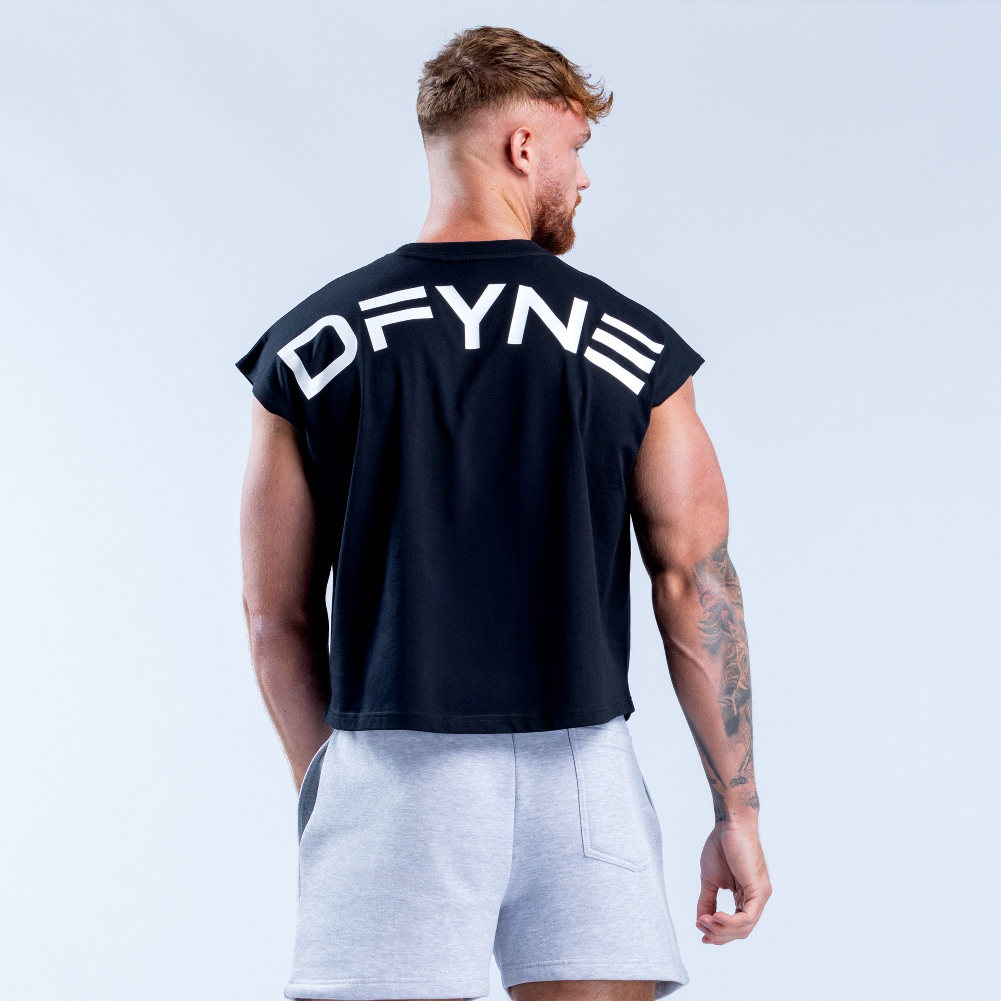 Camiseta sin Manga DFYNE Signature Crop Hombre Negras | 149682XTN