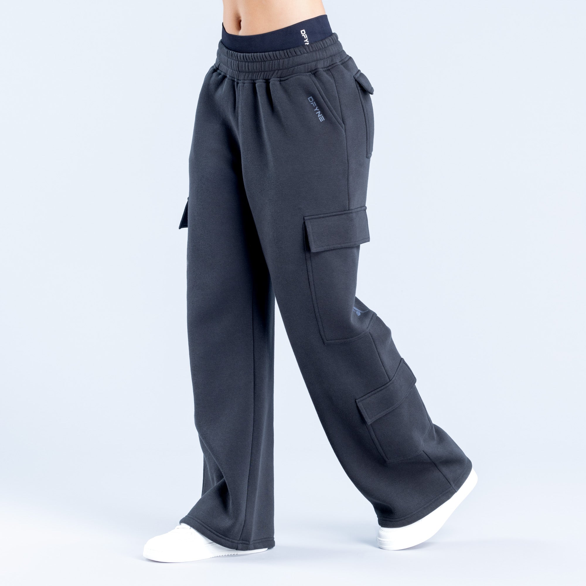 Pantalon Jogger DFYNE Lanyi Edit Wide Leg Cargo Mujer Negras | 094631VGR