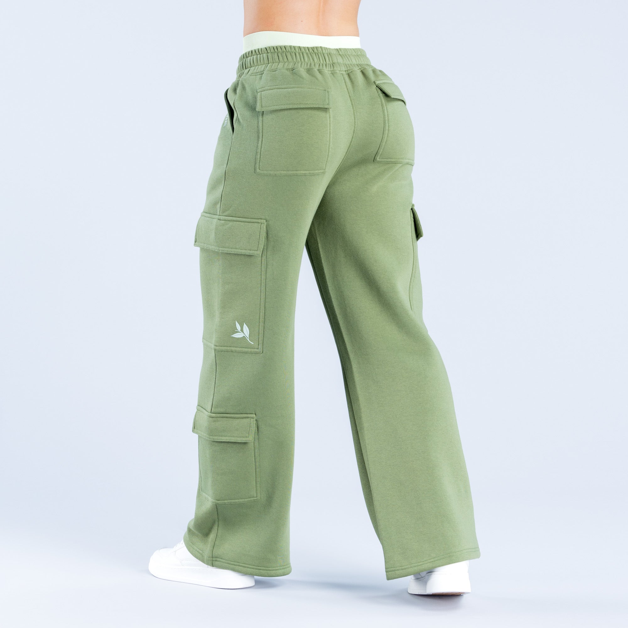 Pantalon Jogger DFYNE Lanyi Edit Wide Leg Cargo Mujer Verde Oscuro | 670923VIB