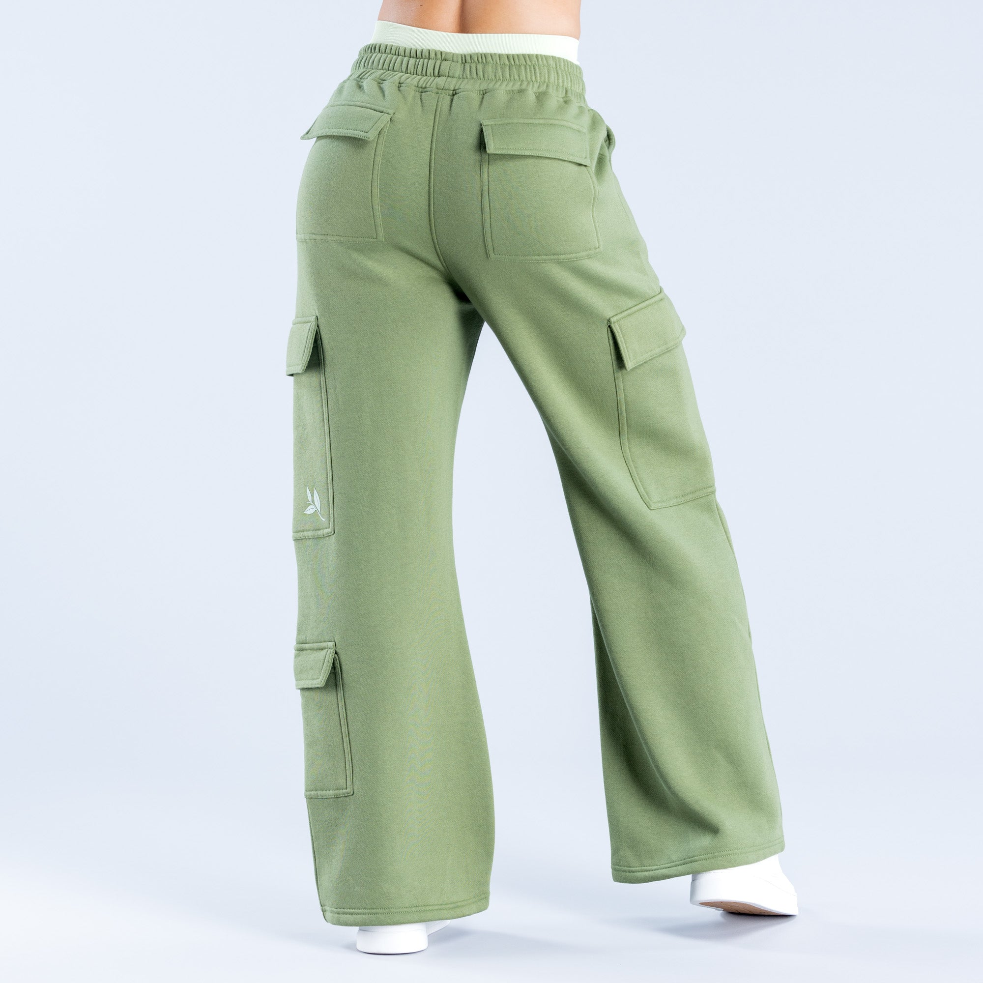 Pantalon Jogger DFYNE Lanyi Edit Wide Leg Cargo Mujer Verde Oscuro | 670923VIB