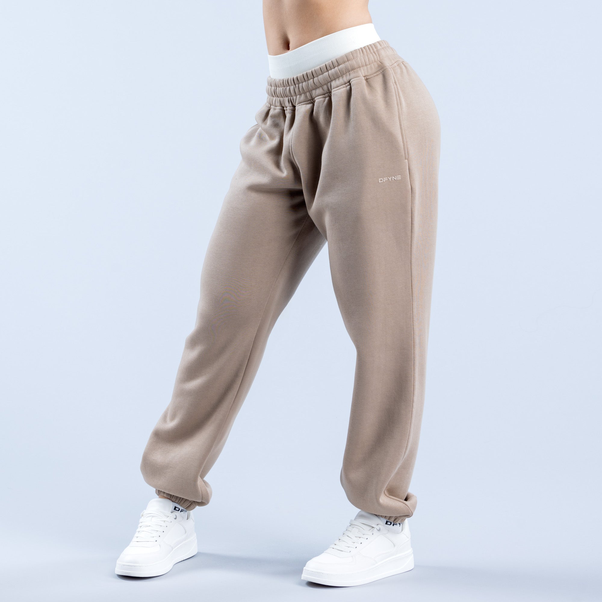 Pantalon Jogger DFYNE Revive Heavy Weight Mujer Beige | 861705WZI