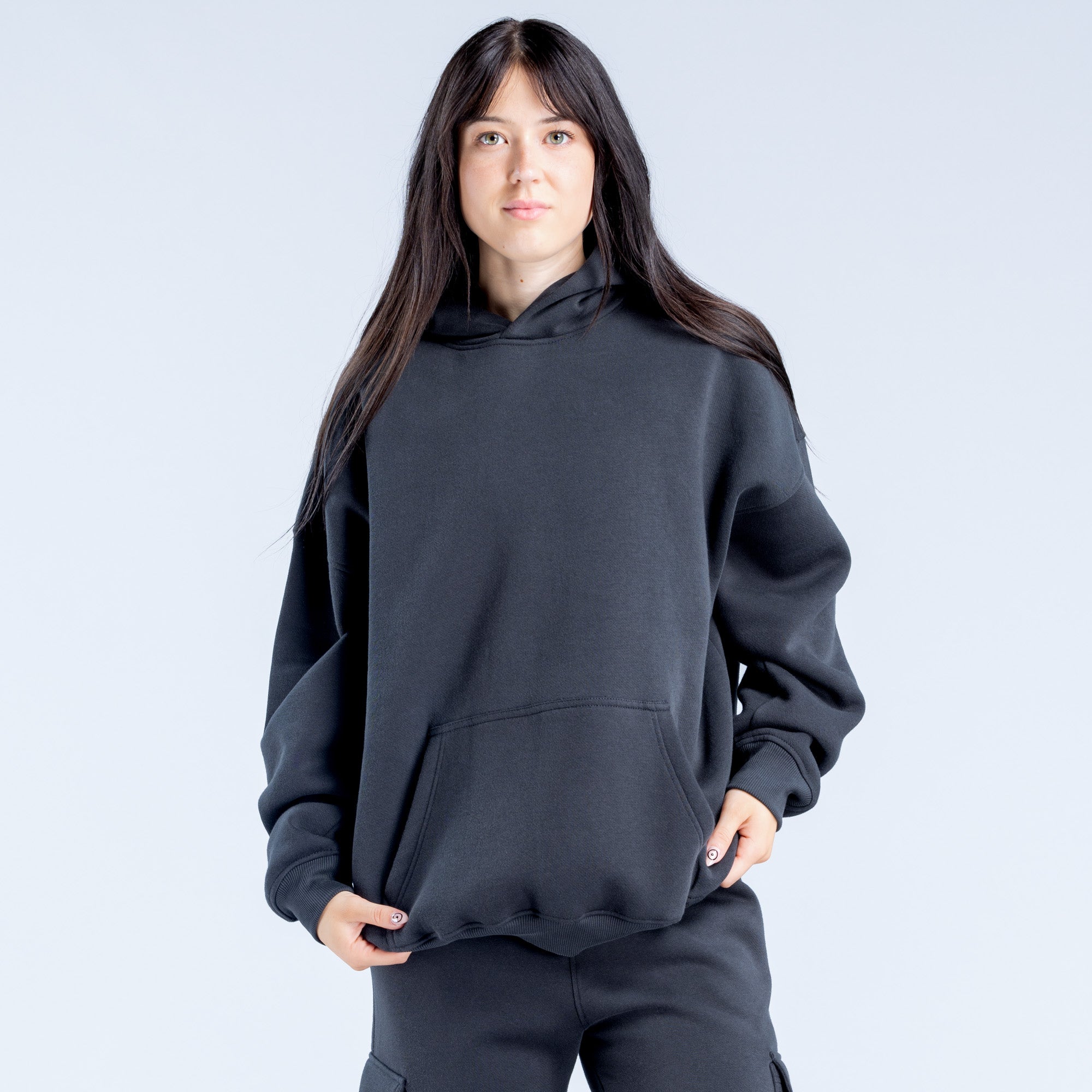 Sudadera con Capucha DFYNE Lanyi Edit Oversized Mujer Negras | 350496AVL