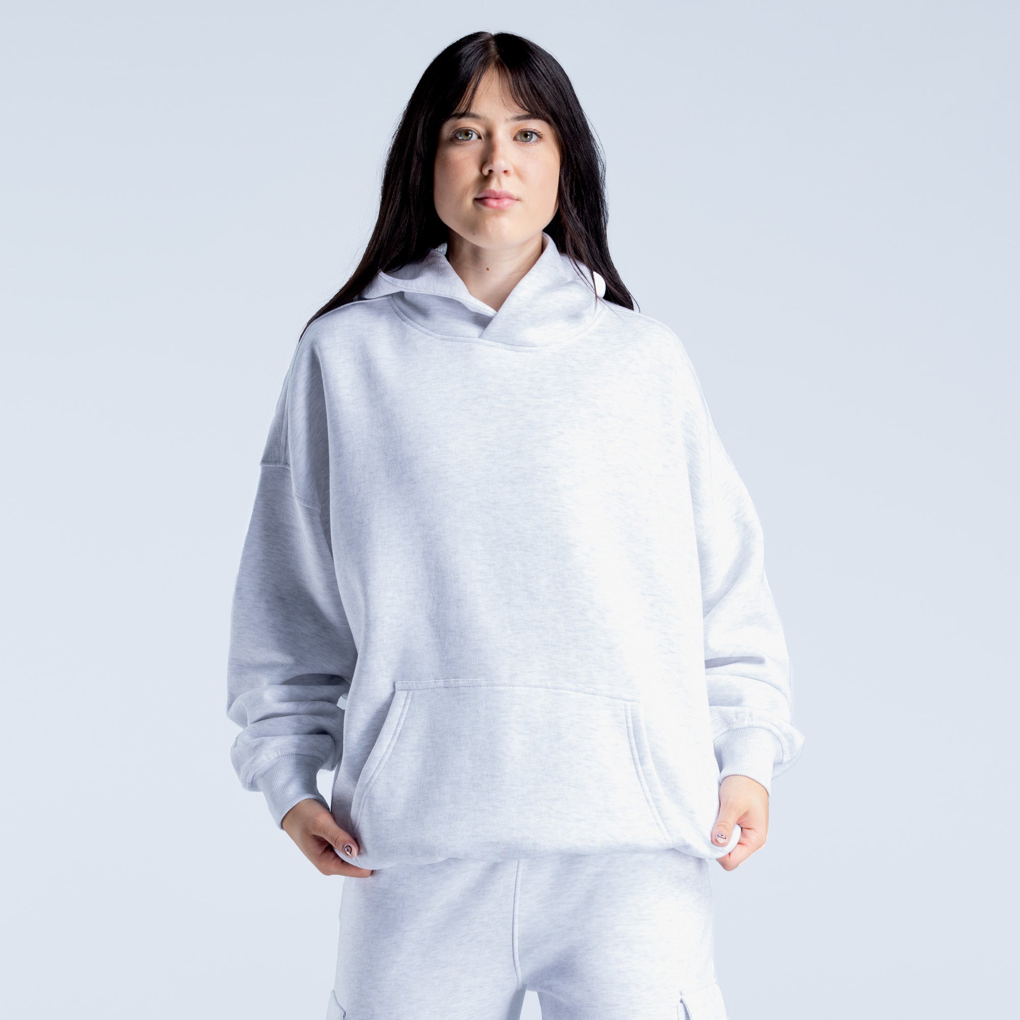 Sudadera con Capucha DFYNE Lanyi Edit Oversized Mujer Gris | 071549MFA