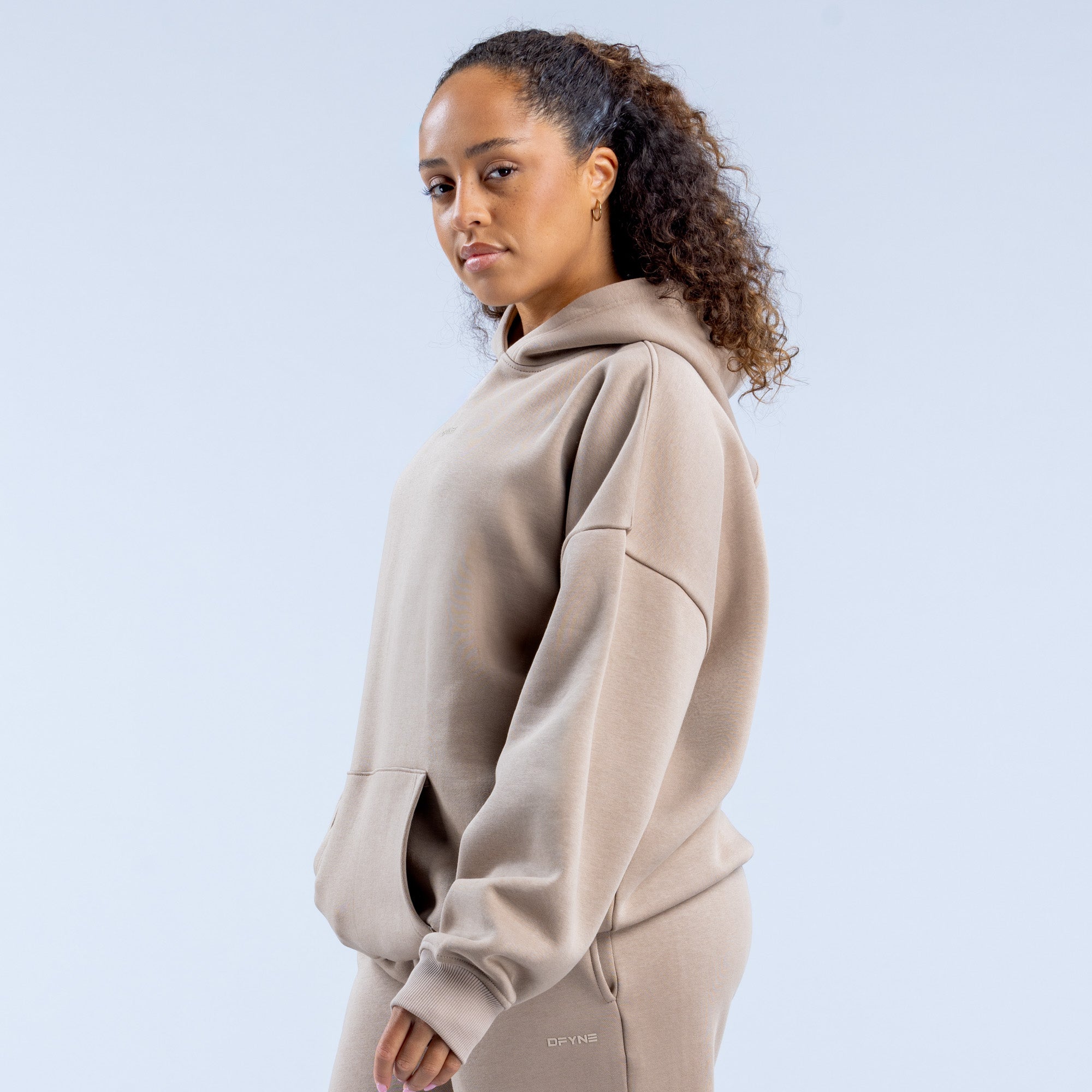 Sudadera con Capucha DFYNE Revive Heavy Weight Mujer Beige | 198043WOZ