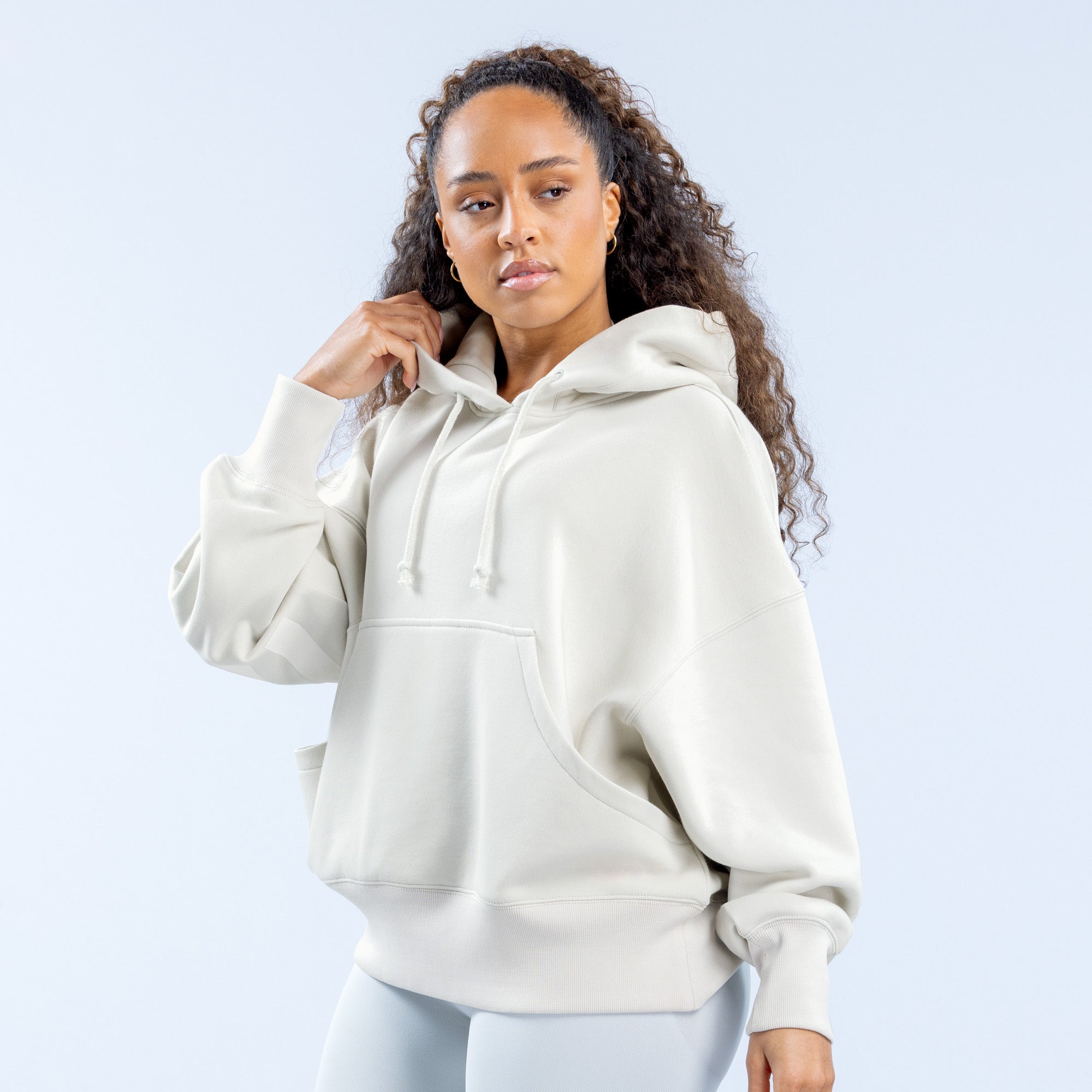 Sudadera con Capucha DFYNE Signature Mujer Blancas | 170954EWJ