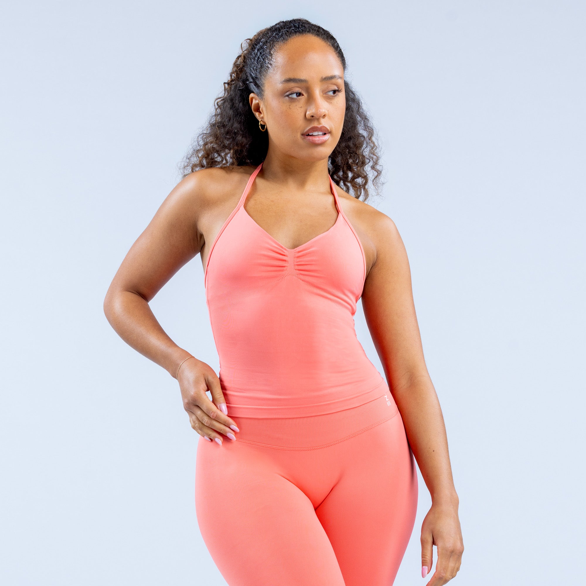 Top DFYNE Impact Longline Strappy Mujer Coral | 352964ZDN